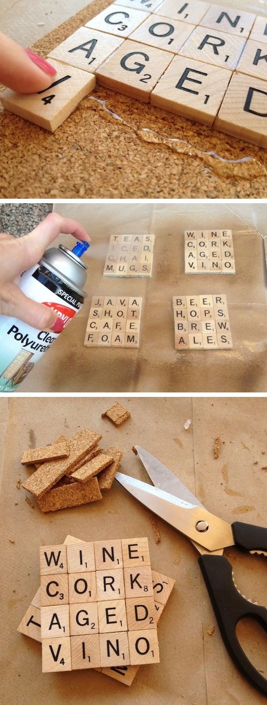 Custom Scrabble Coasters -   35 Easy DIY Gift Ideas