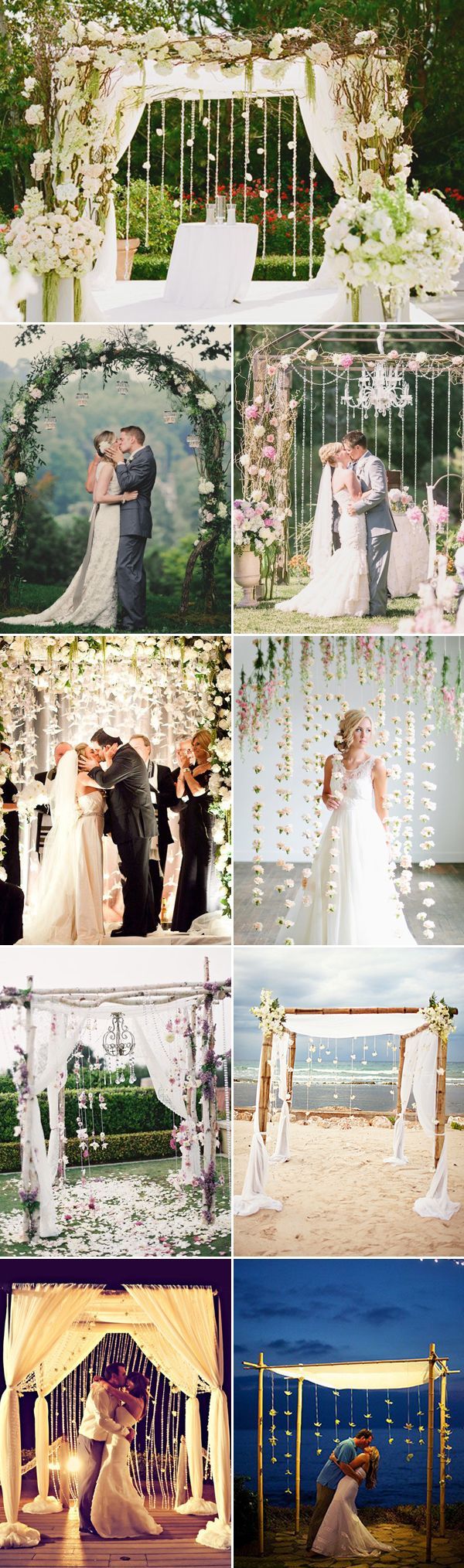 50 Beautiful Wedding Arch Decoration Ideas – Wedding Arches with Hanging Decor Backdrop