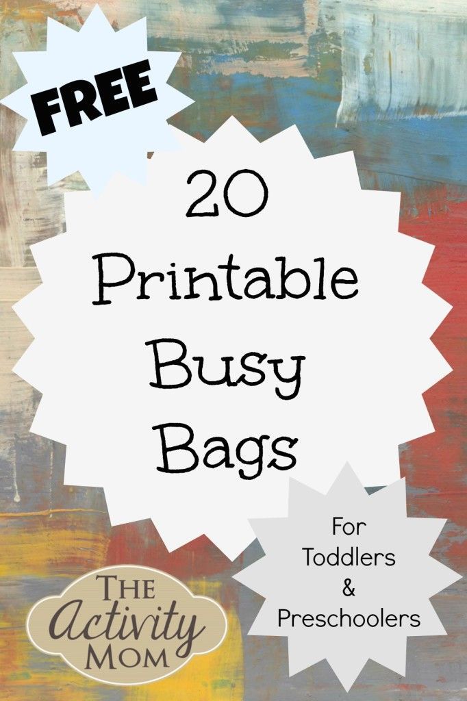 A BIG list of printable busy bag ideas for your preschooler! Thats A LOT of “keeping busy” activity!!