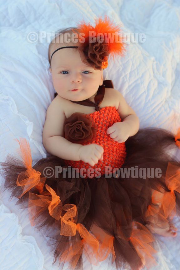 A Fall Tutu Dress for your Orange Brown Little Newborn Princess