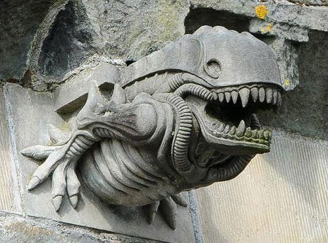 A gargoyle on a 13th century Scottish abbey has become an Internet sensation due to its resemblance to the creature from Alien.