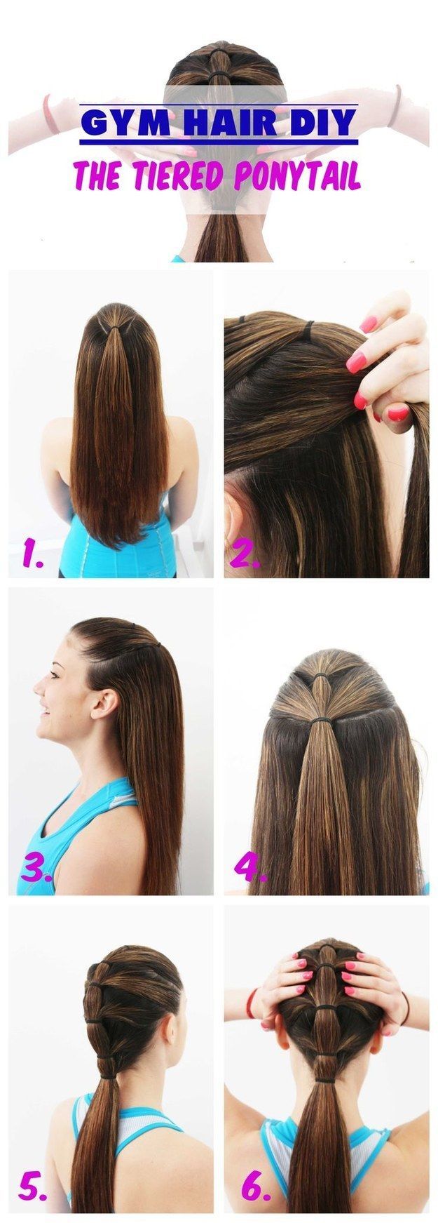 A tiered ponytail will keep everything in its rightful place. | 18 Ingenious Hair Hacks For The Gym