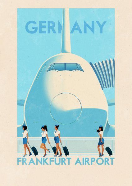 Airport Frankfurt: Dieses Bild des deutschen Groflughafens entstammt der Phantasie des portugiesischen Illustrators Rui Ricardo.