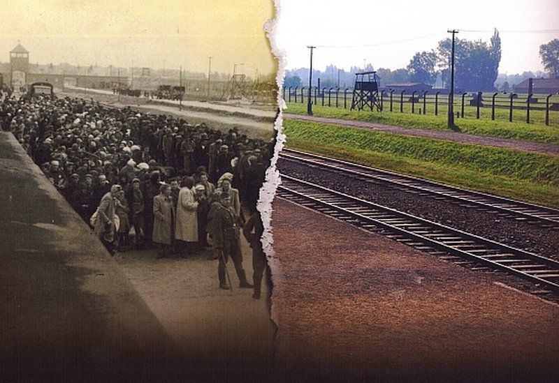 “Auschwitz-Birkenau, then and now” (via BBC) The juxtaposition of images is chilling