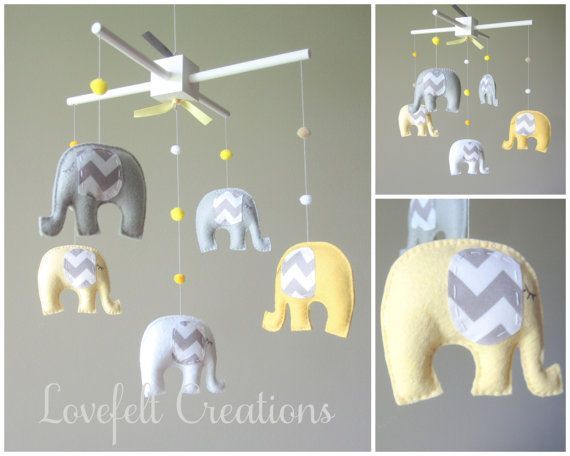 Baby mobile – Custom Baby Mobile – Elephant Mobile – You can PICK ur COLORS and FABRIC :)