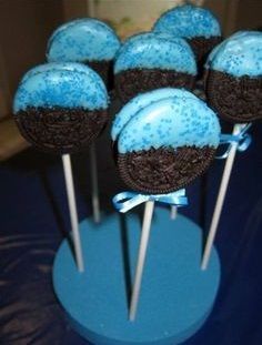 Baby shower ideas for boys ~ Oreo cookie pops