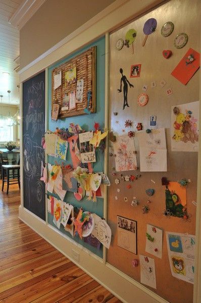 Back to School Organization…like to do top half magnetic paint and bottom half with chalkboard paint then a calendar in the