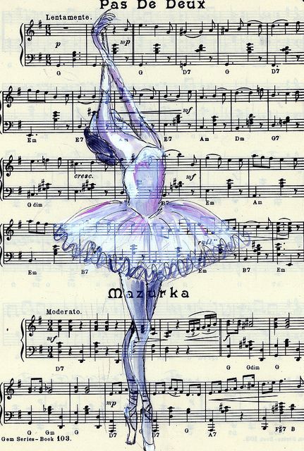 Ballerina on a sheet of music.