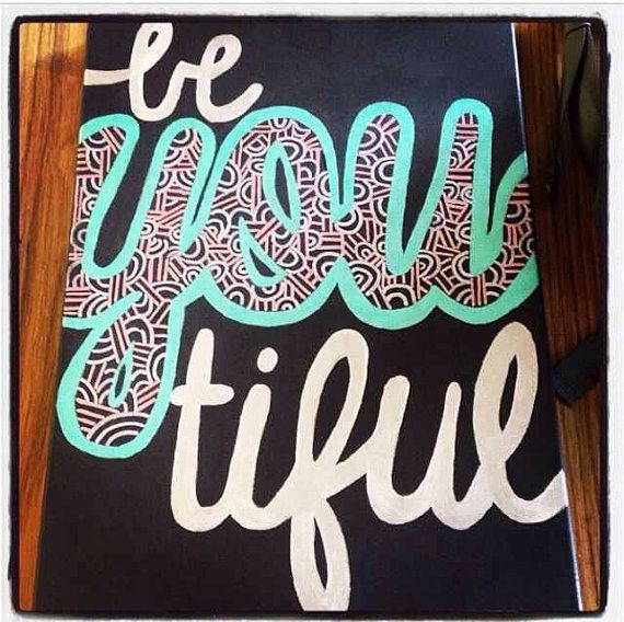 Be youtiful canvas painting by SouthernSweetArt on Etsy, $27.00