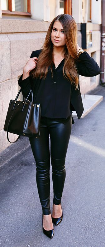 Black Leather Pants by Mariannan
