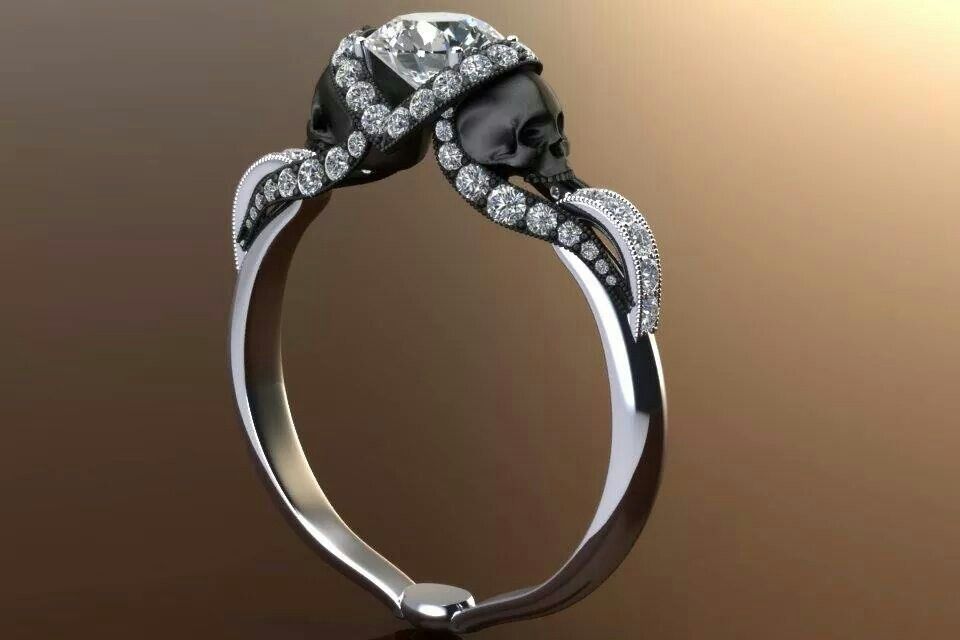 black skulls ring