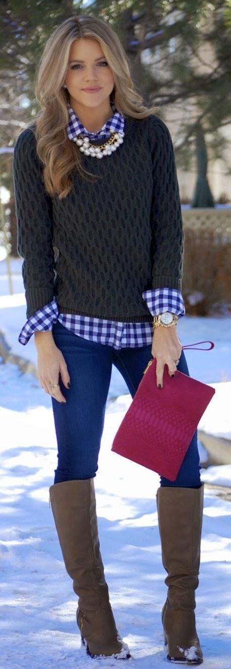 Blue And White Gingham Button Down