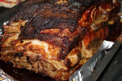 Bobby Flays pulled pork   1 (5 to 7 pound) pork roast, preferably shoulder or Boston butt