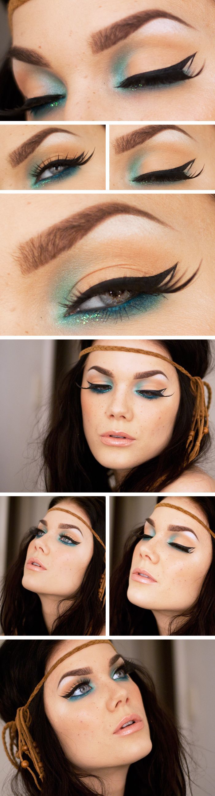 Bold aqua blue eyeshadow look- perfect for summer and festivals!