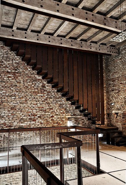 Castelvecchio Museum Stairs by Carlo Scarpa. Love the combination of materials – gorgeous brick.