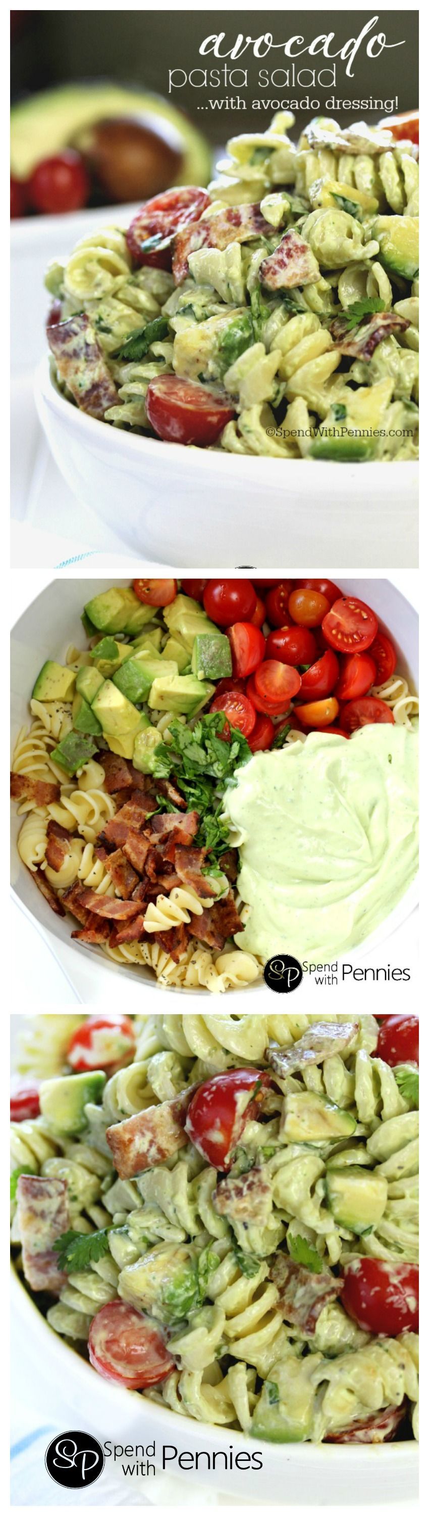 Cold pasta salads are the perfect & satisfying quick dinner or lunch! This delicious pasta salad recipe is loaded with avocados,