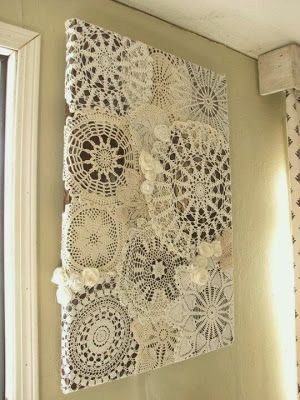 Coloradolady: Vintage Thingie Thursday: Wall Art Using Vintage Doilies and Vintage Buttons