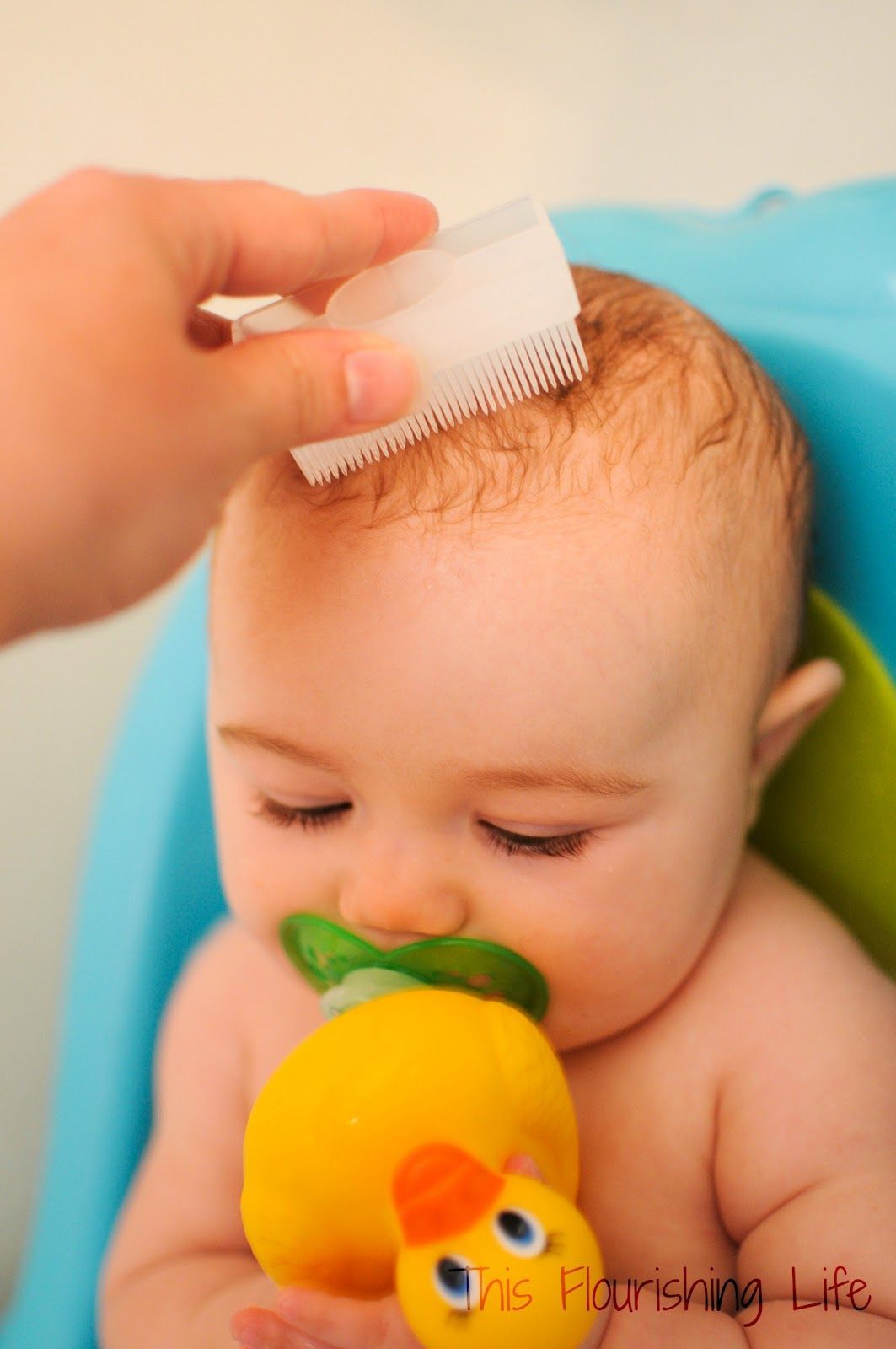 Cradle Cap…use HYDROCORTISONE CREAM. The pediatrician told me this and it cleared Elis up in just a couple days.  Thank goodness