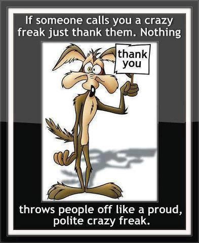 Crazy Freak funny quotes quote lol funny quote funny quotes looney tunes humor wiley coyote