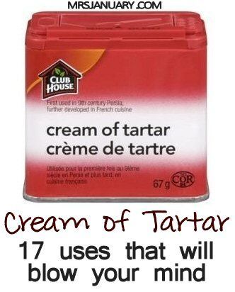 Cream of Tartar ~ Unattractive grout driving you batty? Mold and mildew stains got you reaching for the Prozac? Fabric stains, no