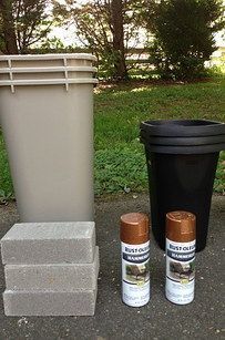 Create large, lovely planters by spray painting cheap plastic garbage cans. | 33 Ways Spray Paint Can Make Your Stuff Look More