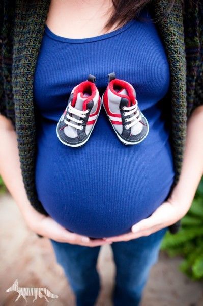 Cute Idea for Baby Bump photos. FUTURE MUST. Lebrons for a boy obv, and Steve Madden wedges for a girl.
