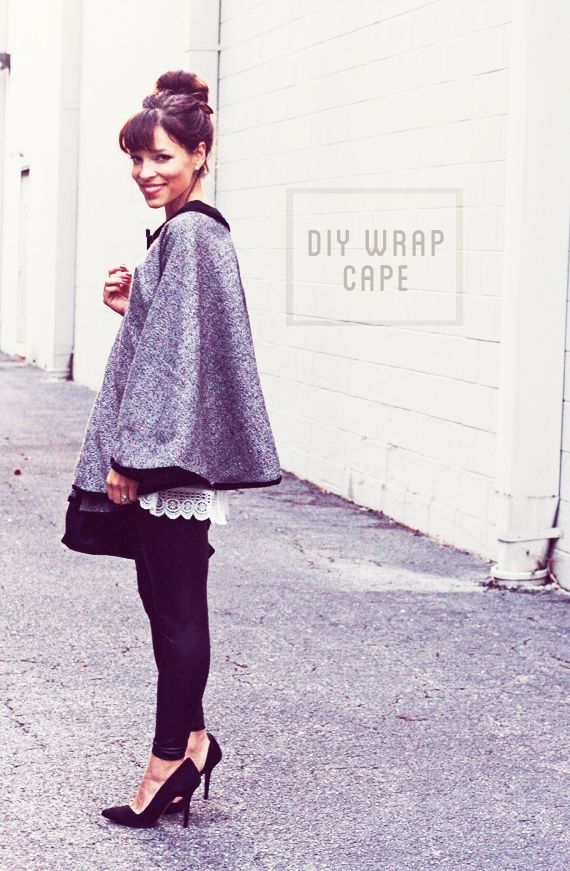DIY Audrey Hepburn inspired cape — very easy directions (although I would make the buttons false and hide snaps underneath to