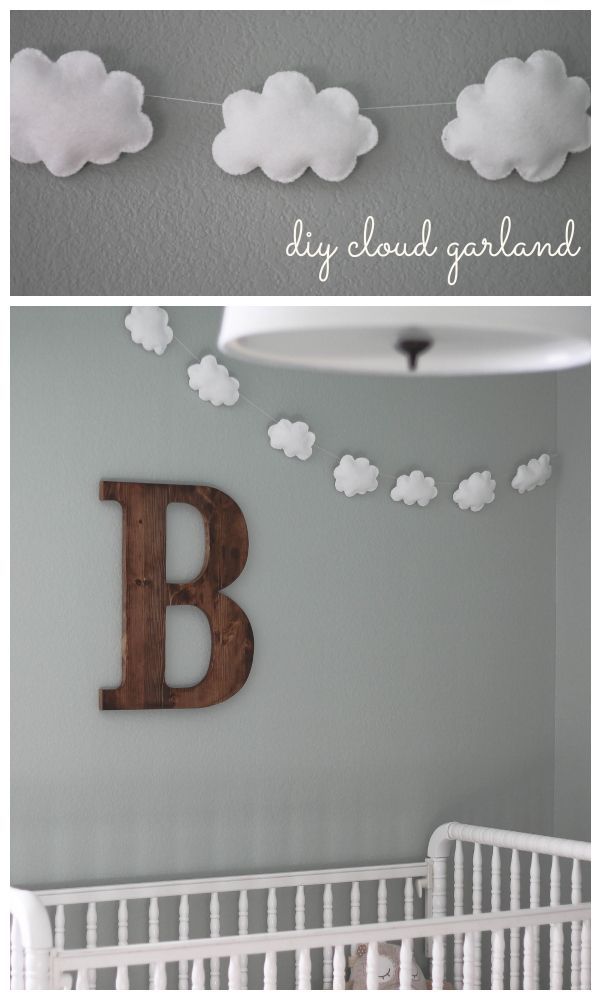 DIY Cloud Garland Tutorial // Blissfully Blessed – This would be cute paired with a rainbow garland