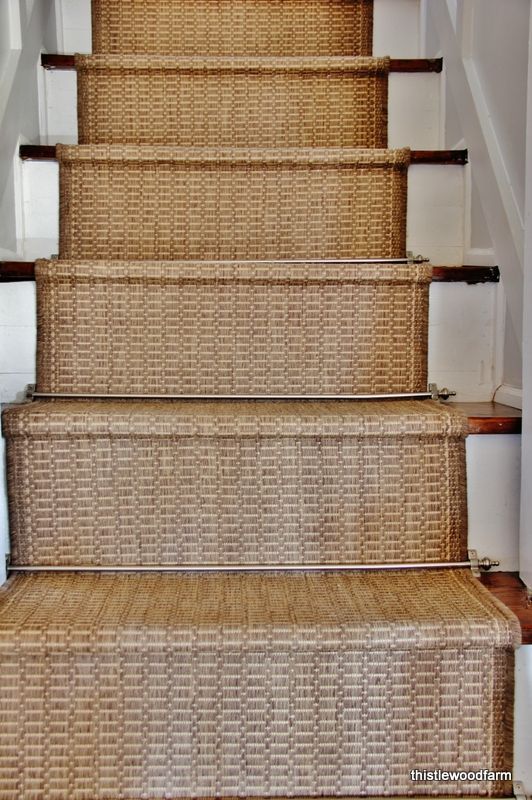 DIY:: Easy Inexpensive Option for a Rustic Stair Runner ! Looks Custom & High End! Yet She made it so cheap in SUCH a clever way!