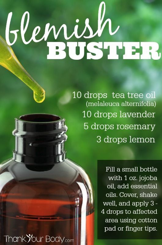 DIY natural Blemish Remover with lavender and tea tree oil. Natural health and beauty.