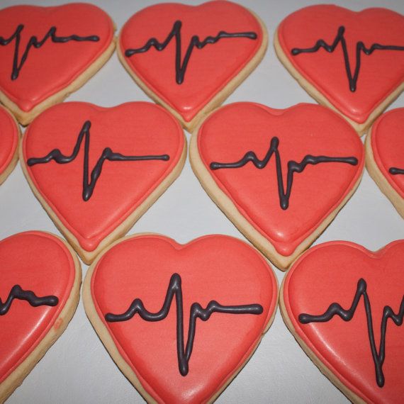 Dr. Doctor Nurse Hospital Beating HEART Love Decorated Sugar cookie pop – favors 1 Dozen (12)