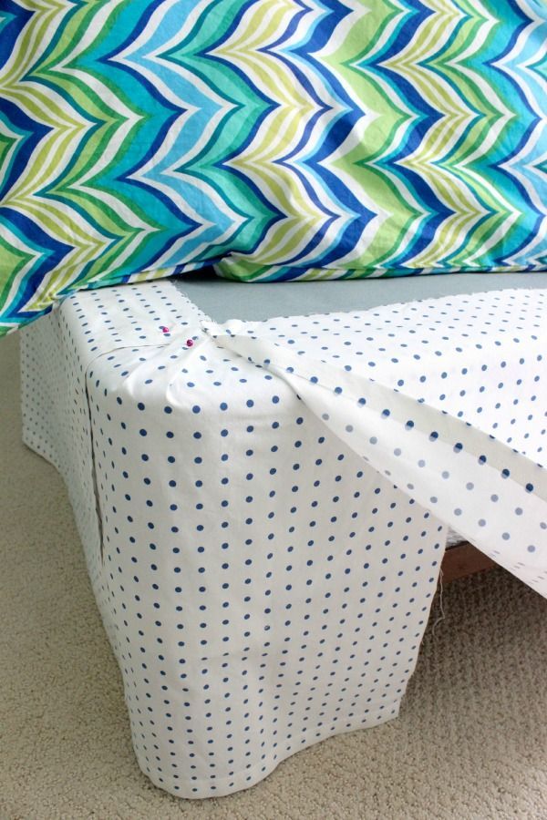 Driven By Dcor: Simple DIY: Make a Bed Skirt From a Flat Sheet