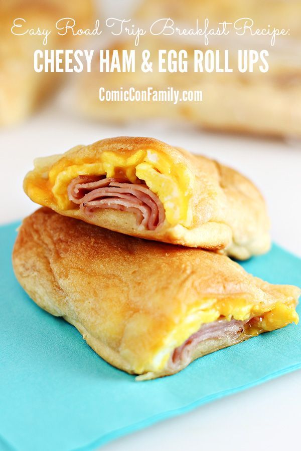 Easy Road Trip Breakfast Idea: Cheesy Ham and Egg Roll Ups