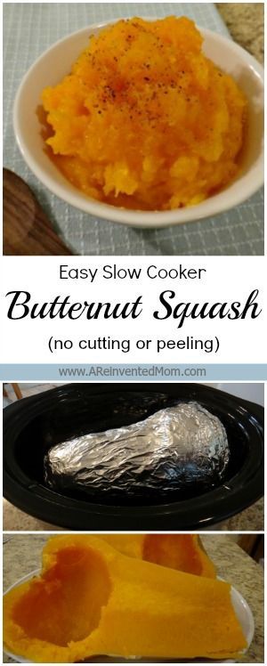 Easy Slow Cooker Butternut Squash (no peeling or cutting) | A Reinvented Mom