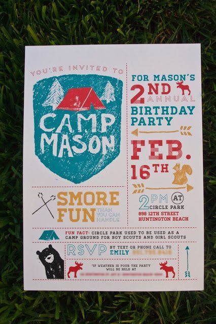 emily camp design- design fancy: Camping Party Invitation
