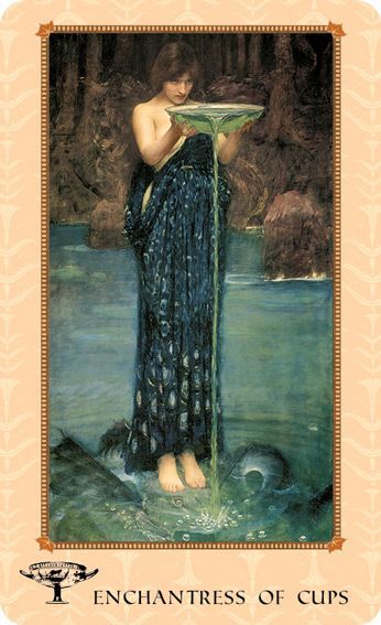 Enchantress of Cups (Queen of Cups) ~ the secret to the Law of Attraction is focused emotional power. Intent. -from the Tarot of