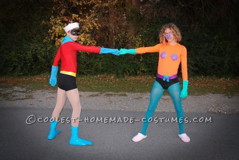 Funny Homemade Couple Costume: Mermaid Man and Barnacle Boy Unite! … This website is the Pinterest of costumes