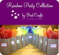 girl scout bridging invitations | rainbow tissue for favors