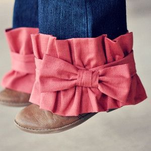 Give an old pair of jeans a fashionable makeover. You can sew Ruffled Pant Cuffs onto any pair of jeans to give them some flair.