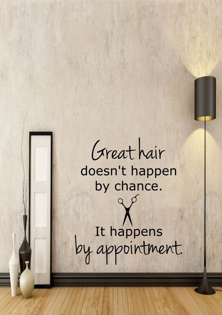 Great Hair Doesnt Happen By Chance, It Happens By Appointment – Hair Stylist – Salon Decor – Shears – High Quality Wall