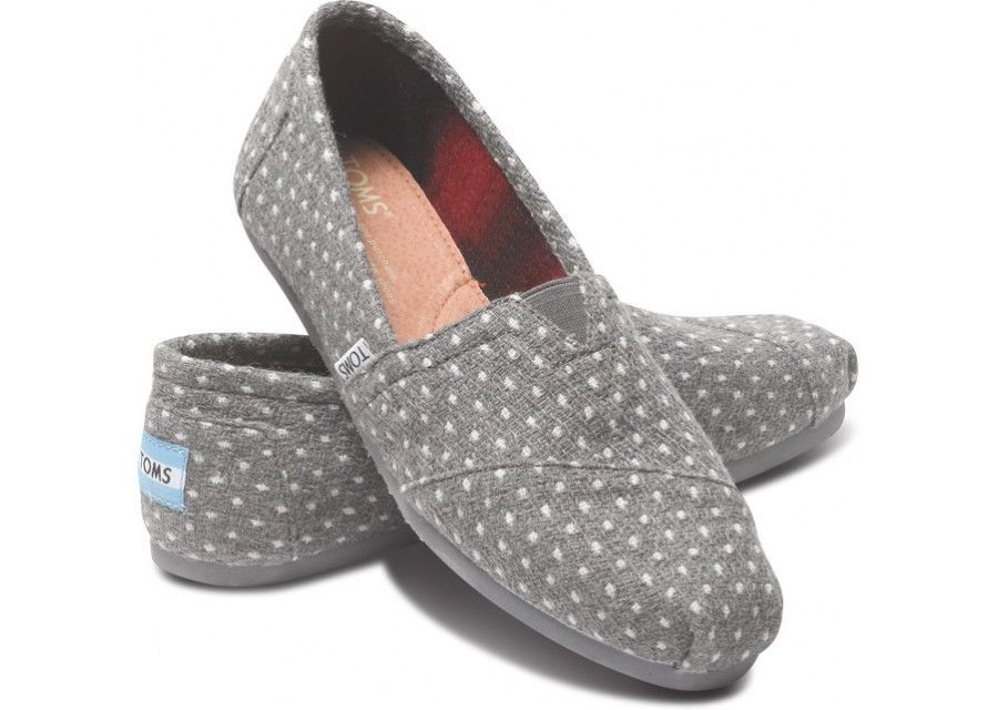 Grey Dot Womens Classics hero…I love my one pair of Toms. Id be happy with any other pair that is cute. Sort of partial to grey.