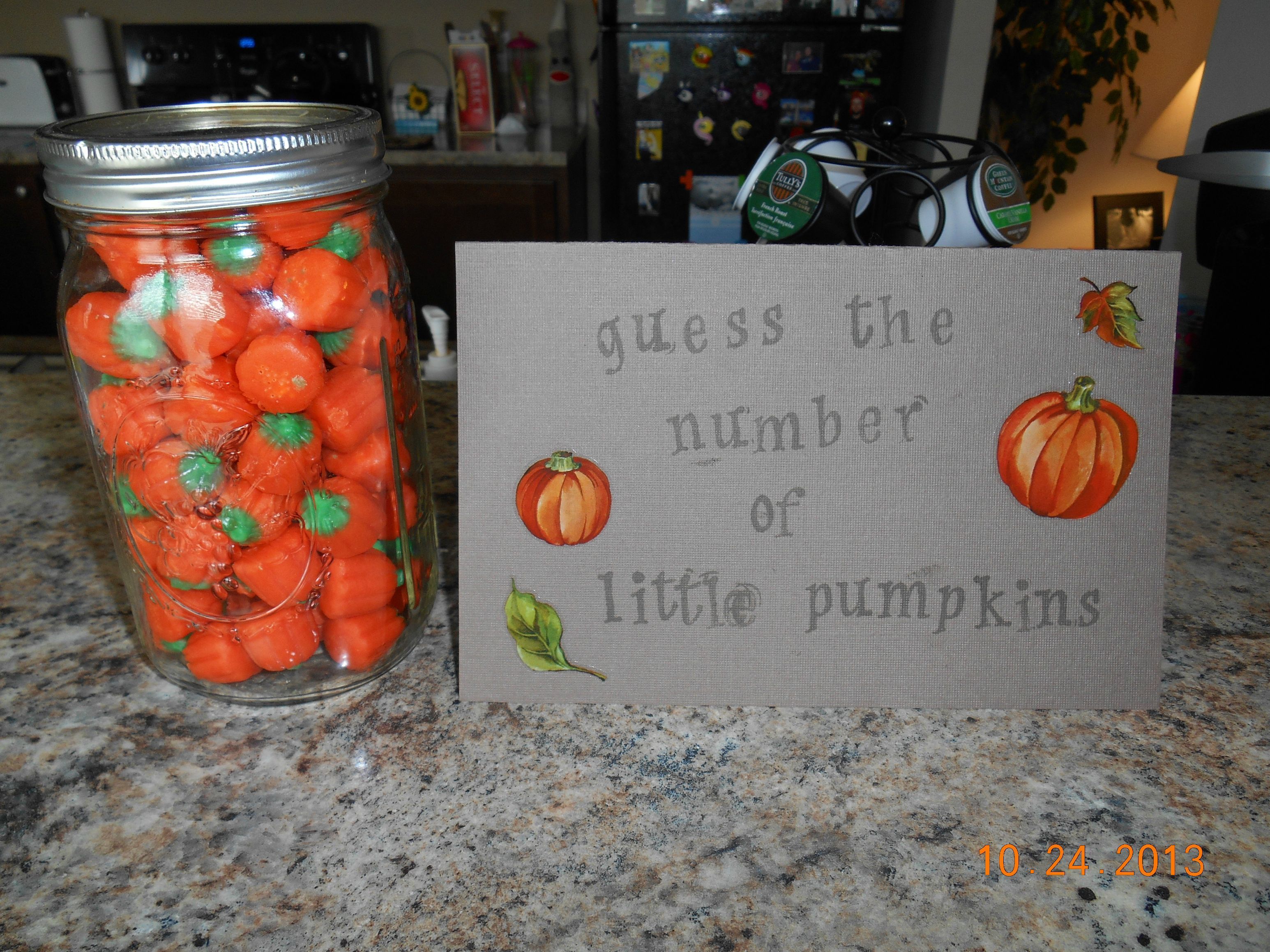 Guess the number of little pumpkins baby shower game