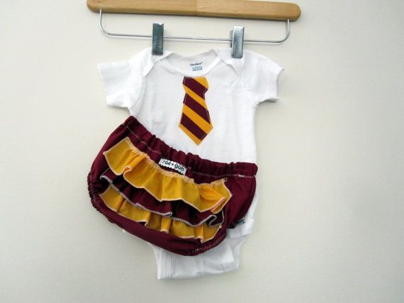 Harry Potter Gryffindor Onesie and Diaper(with or w/o ruffles) Cover! So Cute!