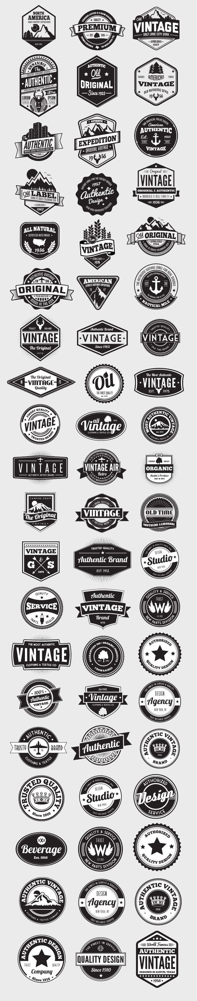 Having a good selection of vectors on hand is essential for any designer. This ultimate collection of 60 vector badges and logos