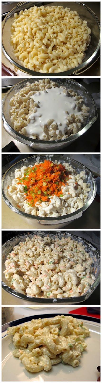 Hawaiian Macaroni Salad. is the best.. its a mixture of potatoes and macaroni salad.. its delicious…………………