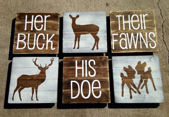 Her Buck His Doe Their Fawn wall decor/ by TheSimpleSparrowDLB