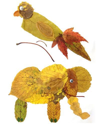 Herbst-Basteln: Laub-Tiere