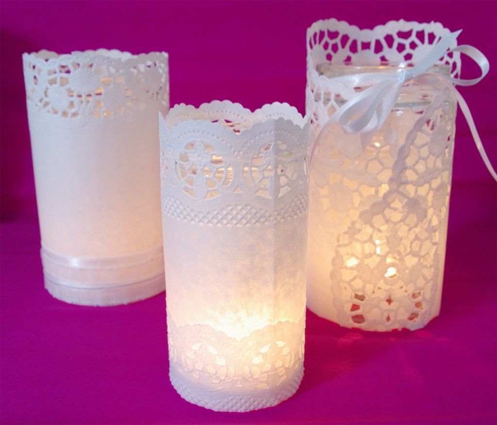 Hochzeits-Special Windlichter Kerzen Deko Glas Spitze DIY Anleitung leuchtend