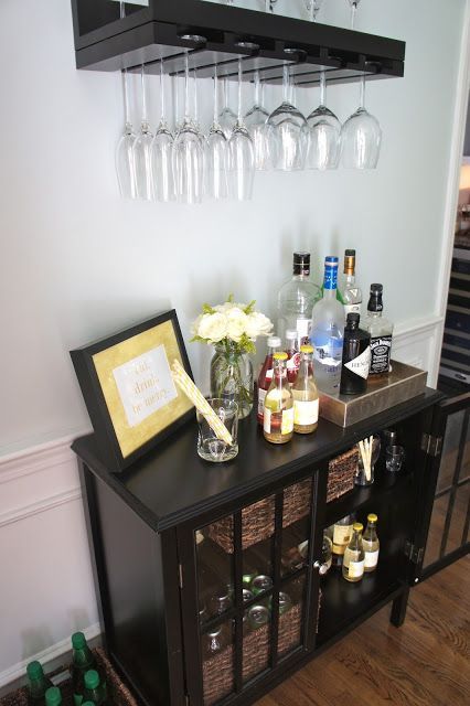 Home with Baxter: An Organized Home Bar Area………cute bar using a piece of Target furniture