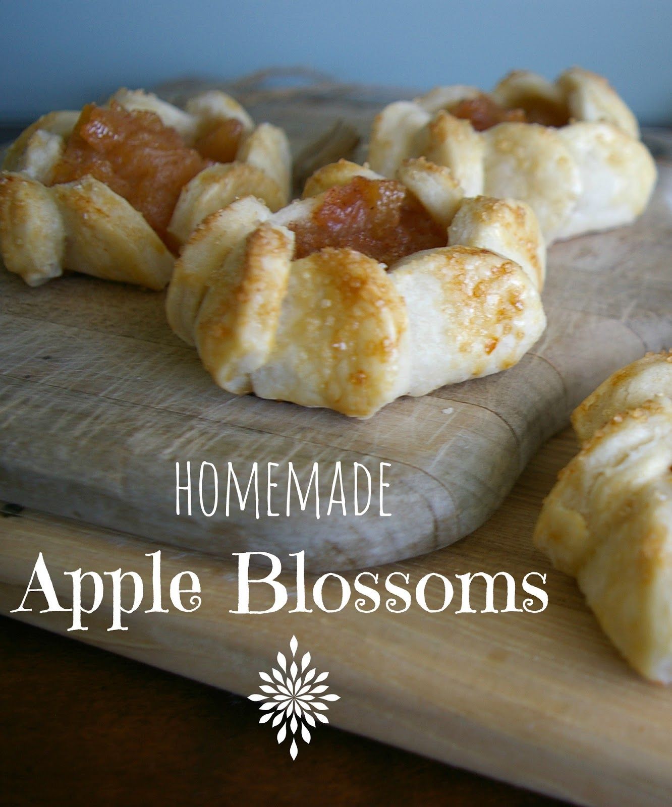Homemade Apple Blossoms, perfect for breakfast or dessert. Fun to make with kids in the kitchen!
